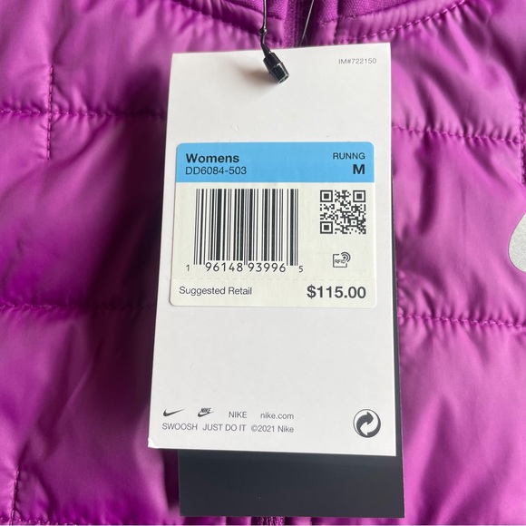 Nike purple fuchsia Therma-Fit Running Vest Medium NWT - Picture 9 of 11